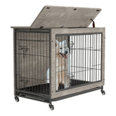 38” Wooden Dog Crate End Table